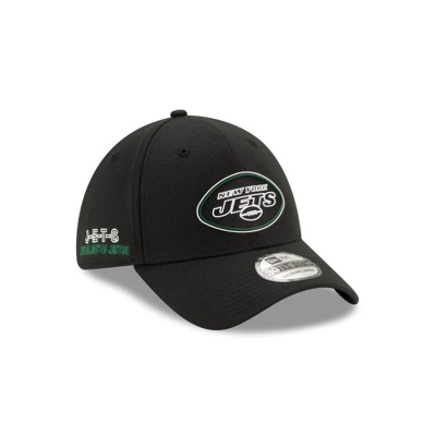 Black New York Jets Hat - New Era NFL Official NFL Draft 39THIRTY Stretch Fit Caps USA0176529